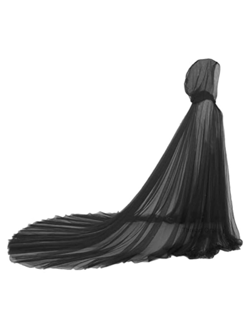Tulle Hooded Cape with Train Elf Cloak Bridal Robe